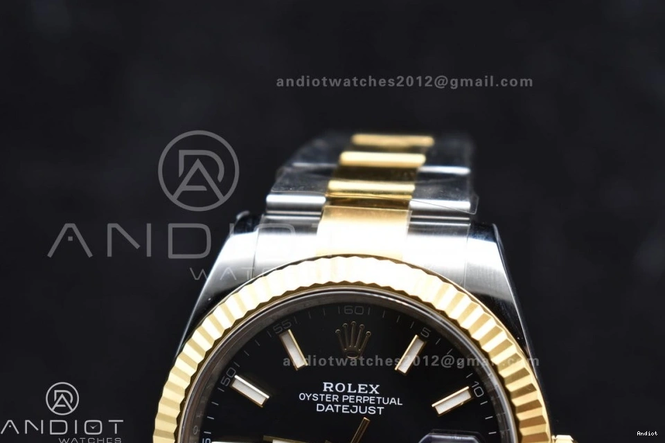 1:1 Oyster YG Bracelet Edition Best Clean SS Black Stick on 126333 41 VR3235 Steel Dial DateJust 904L 0512